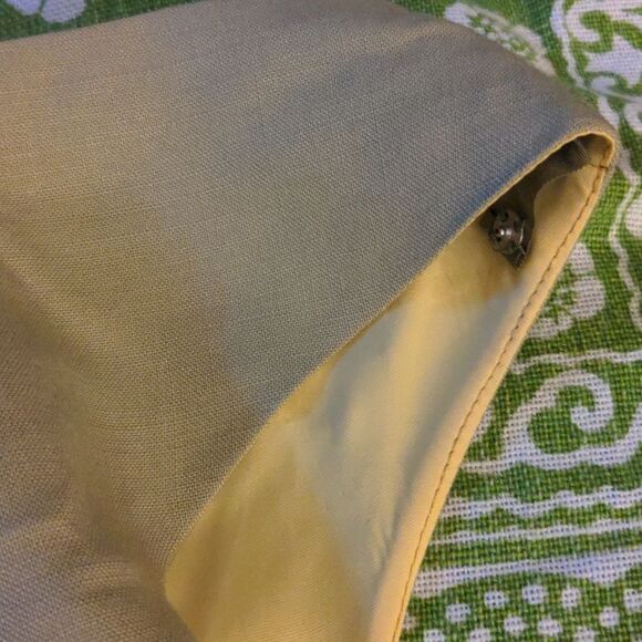 60s Vintage union made green and white dress with embroidered flowers MCM - Picture 10 of 11